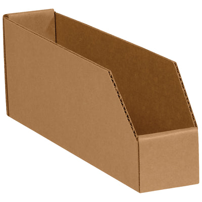 Economical kraft corrugated bin boxes perfect for parts storage and shelf organization. These 9x2x4.5" open-top boxes feature durable ECT-32 construction with one-piece fold design–no tape or staples required. Bundle of 25 units ready to ship.