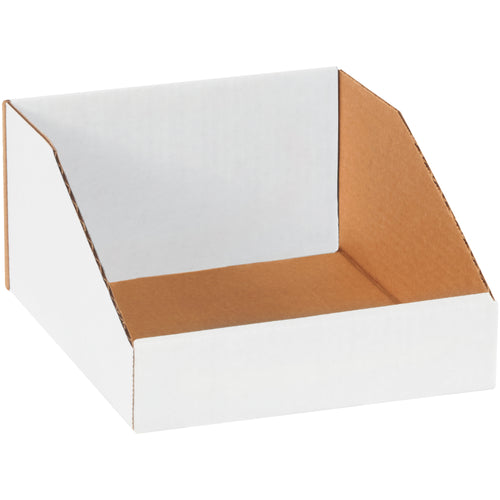 Heavy-duty ECT-32-B white corrugated bin boxes sized 9