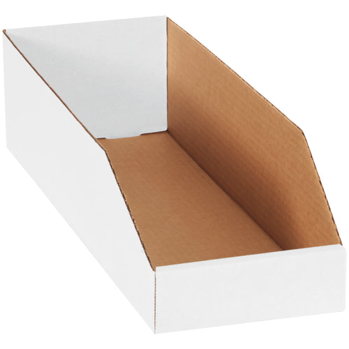 Heavy-duty ECT-32-B white corrugated bin boxes sized 6