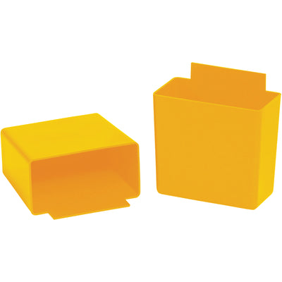 Keep small components perfectly organized with these durable plastic bin cups. Each 3.25" x 1.75" x 3" cup features a raised, slotted label holder for instant parts identification and fits snugly into standard bins. Case of 48 delivers immediate organization across your entire operation.
