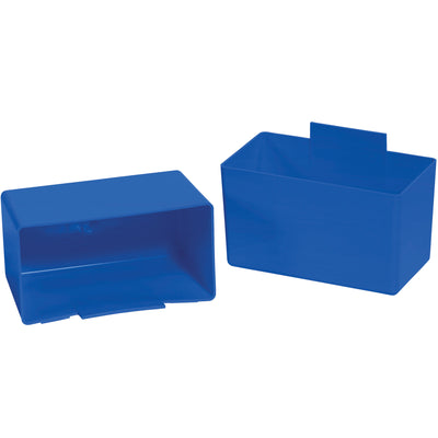 Keep small parts and components organized with these durable plastic bin cups featuring raised, slotted label holders for easy identification. Each case includes 48 cups (5 1/8" x 2 3/4" x 3") that fit snugly into standard bins and remove easily for quick access. Ideal for manufacturing, medical, and warehouse operations requiring reliable bin organization.