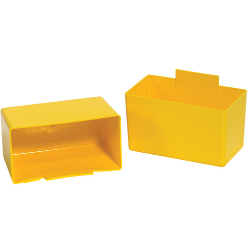 Keep small components organized and instantly retrievable with durable yellow plastic bin cups. Each 5 1/8