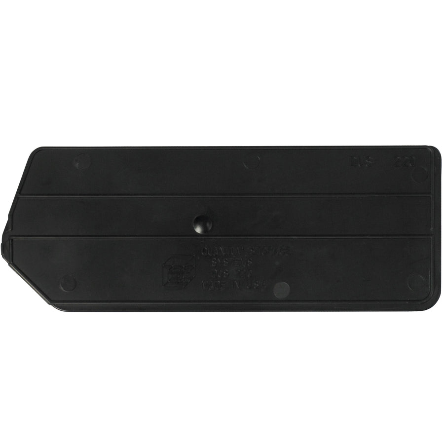 Maximize bin storage capacity with these durable black plastic dividers. Measuring 6 5/8" x 2 3/4", they fit securely into BINP0743 series bins to create organized compartments for small parts, medical supplies, and inventory. Case of 6 pieces.