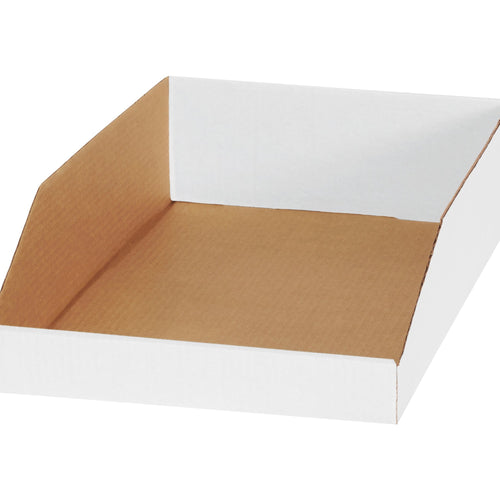 18x12x4.5 ECT-32-B White Corrugated Bin Boxes 50-Pack BINEB1812