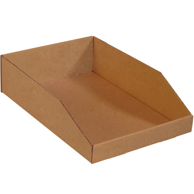 Heavy-duty ECT-32 kraft corrugated bin boxes designed for fast warehouse organization and parts storage. 12x18x4.5" dimensions with one-piece fold construction–no tape or staples required. Sold as a bundle of 50 boxes for maximum cost efficiency.