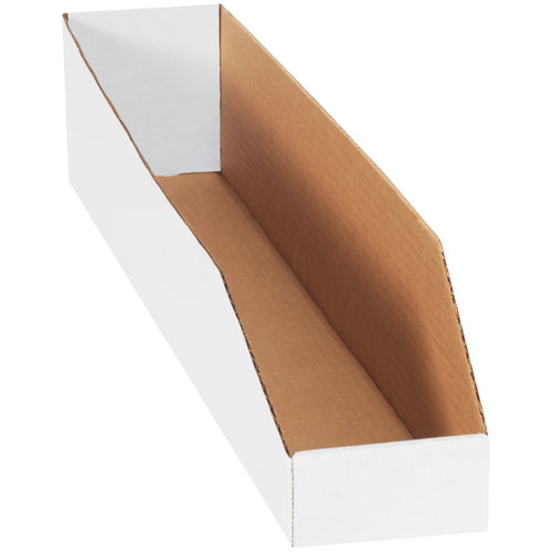 ECT-32-B white corrugated bin boxes built for tough warehouse environments. Quick-assembly design saves setup time. Bundle of 50 units‚cost-effective solution for parts organizers, shelf storage, and work area organization.
