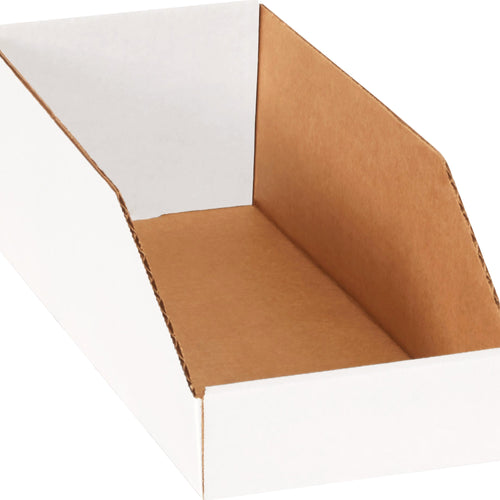 6x15x4.5 ECT-32-B White Corrugated Bin Boxes 50-Pack BINMT615