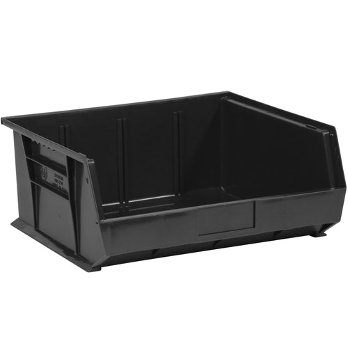 Maximize warehouse efficiency with these heavy-duty plastic stack and hang bin boxes. Each case includes 6 units measuring 14 3/4