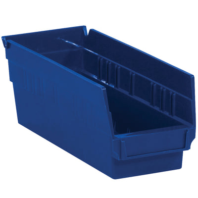 11 5/8" x 4 1/8" x 4" Blue Plastic Shelf Bins - Storage, Case of 36