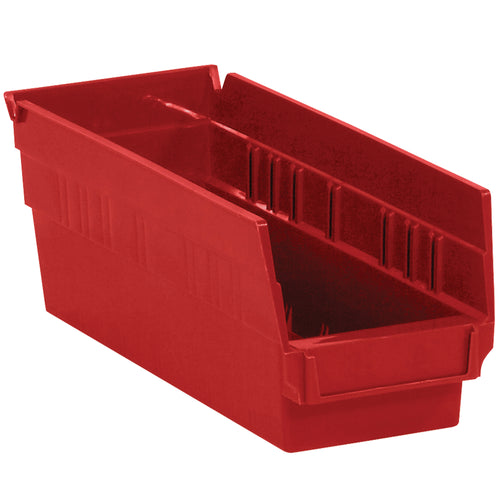 Maximize warehouse efficiency with these durable red plastic shelf bins (11 5/8