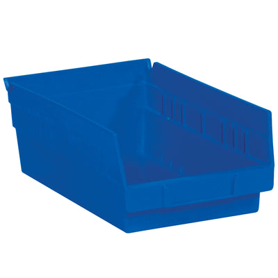 11 5/8x6 5/8x4" Blue Plastic Shelf Bins - Parts Storage, Case of 30