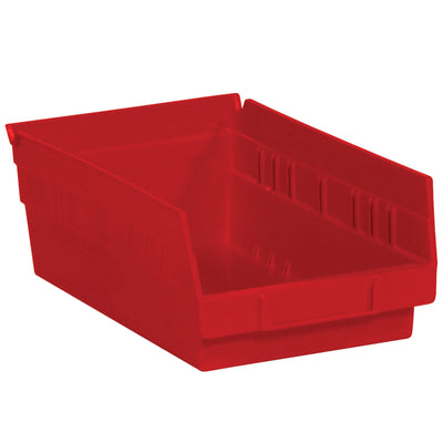 11 5/8" x 6 5/8" x 4" Red Plastic Shelf Bins - Case of 30