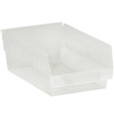 Crystal-clear visibility meets industrial durability. These 11 5/8" x 8 3/8" x 4" polypropylene shelf bins feature built-in label holders, rear hanglocks for easy access, and nest compactly for storage. Sold as a case of 20 for complete workstation organization.