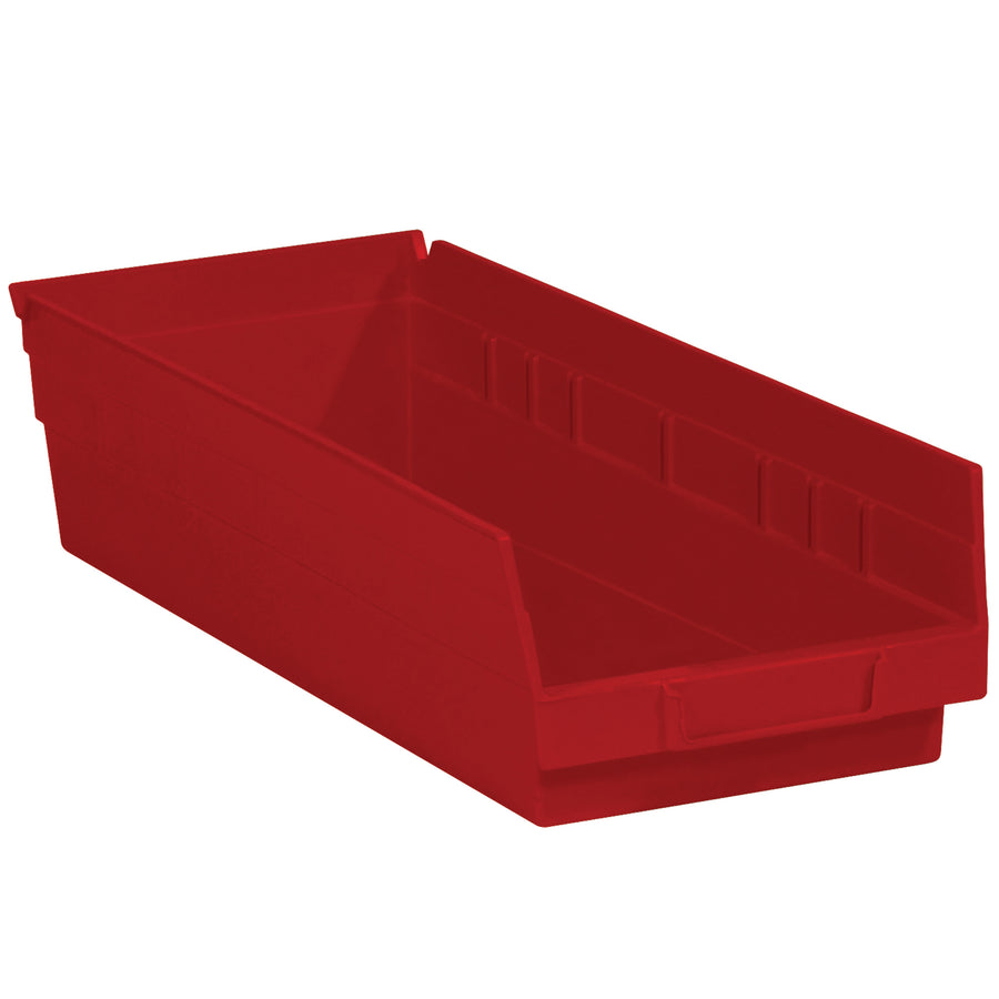 17 7/8" x 6 5/8" Red Plastic Shelf Bins - Storage, Case of 20