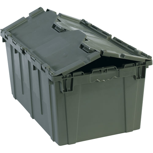 Durable gray plastic round trip tote (25 3/4