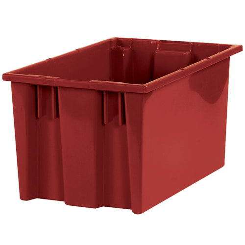 Maximize your warehouse footprint with BINS111 red plastic stack & nest containers that collapse when empty to cut storage costs by up to 40%. Each 16