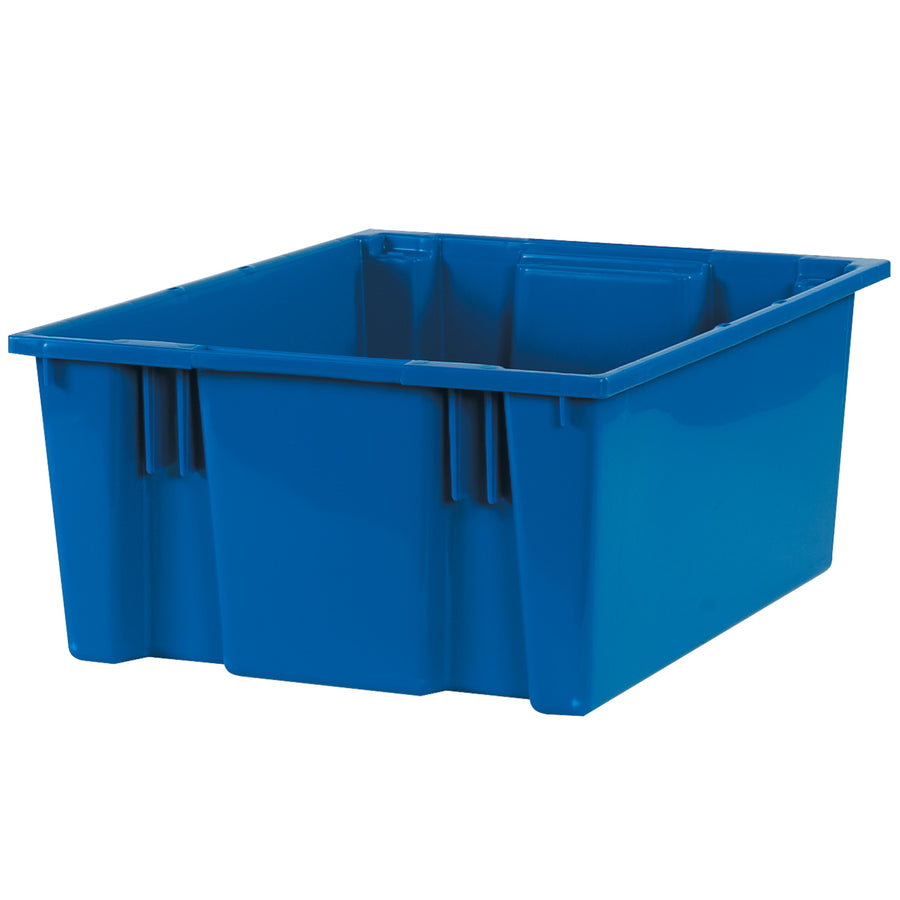 Maximize your warehouse floor space with these durable plastic stack and nest containers designed for operations managers seeking efficiency. Features a textured non-slip bottom for secure stacking with or without lids, and nests compactly when empty to cut storage costs by up to 40%. Each case includes 3 units ready for immediate deployment on your manufacturing floor.