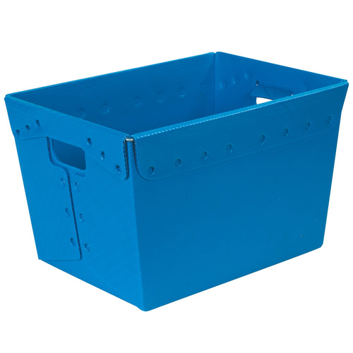 Industrial-grade plastic storage totes designed for parcel sorting, mail handling, and logistics operations. These 18x13x12
