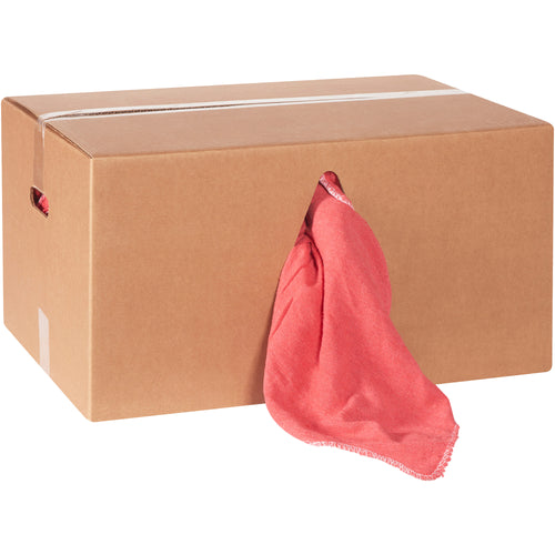 Heavy-duty red cotton shop towels sized 14