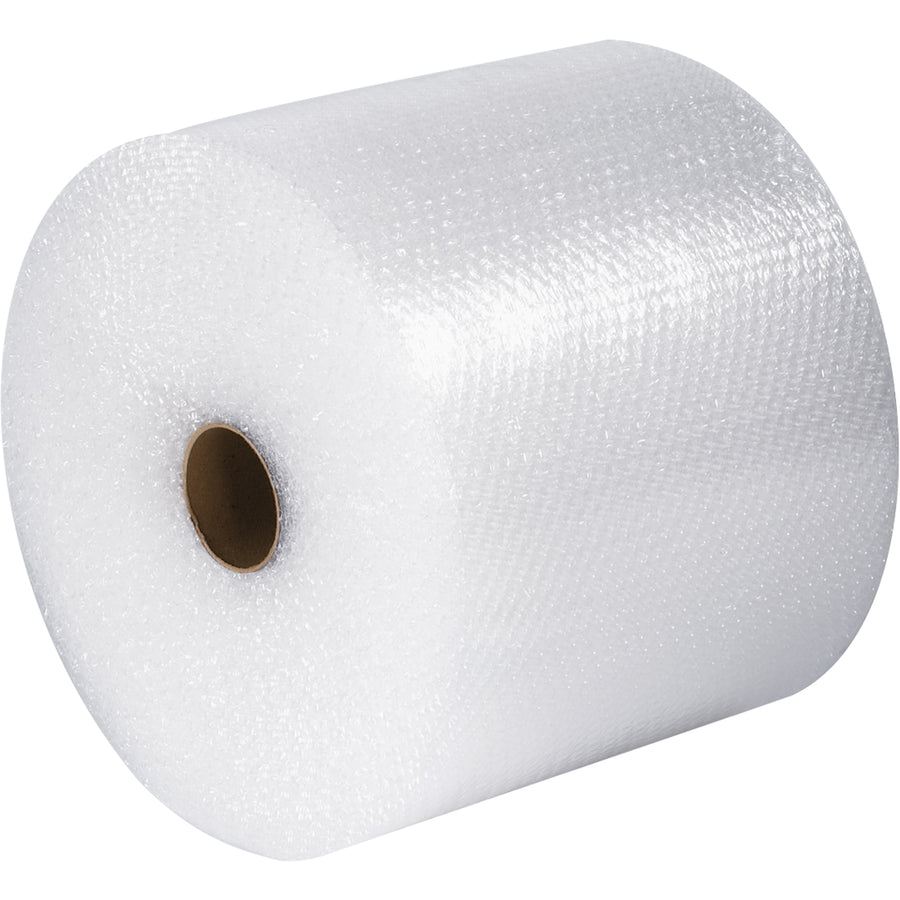 Premium 3/16" cell size air bubble roll cross-perforated every 12" for fast, precise tear-off without scissors. This 300-foot roll measures 48" wide and ships UPS-ready from our master bundle. Ideal for e-commerce packers protecting fragile items against shock, abrasion, and vibration.