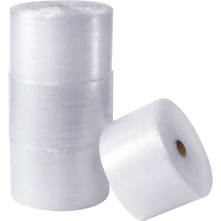 Professional-grade air bubble rolls sized for parcel readiness and UPS compliance. Each 188-foot roll features 5/16" cell bubbles for maximum shock absorption on fragile e-commerce shipments. Bundle of 4 rolls delivers 752 feet of premium polyethylene cushioning at economy pricing.