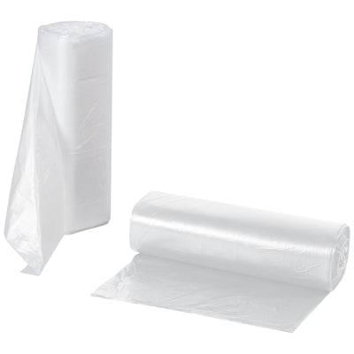 Economical high-density trash liners designed for offices, restrooms, and facilities maintenance. These 33" x 40" natural liners feature .47 mil thickness with a star seal bottom on a coreless roll–500 bags per case. Superior strength means lower thickness requirements and reduced waste costs.