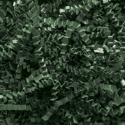 Premium 40 lb forest green crinkle paper delivers professional void fill and protective cushioning in bulk case quantities. This high-quality shredded packing paper features distinctive zigzagged strips that add visual appeal while securing products during shipment. Perfect for gift boxes, baskets, and e-commerce packaging that demands both protection and presentation.
