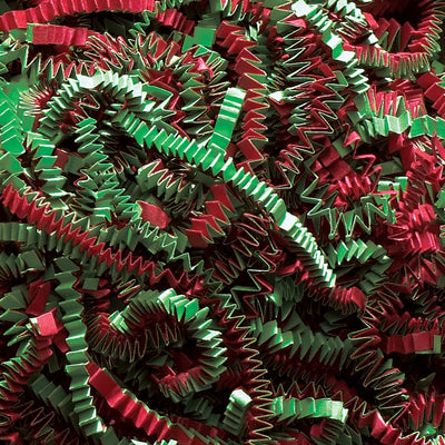 Add festive appeal to gift baskets and seasonal packaging with our 10 lb case of Christmas blend crinkle paper. Red and green zig-zag strips provide superior void fill, cushioning, and visual impact while maintaining professional presentation. Ideal for e-commerce businesses and retail gift operations seeking affordable, on-brand padding solutions.