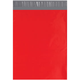 Professional red poly mailers combine eye-catching color with industrial durability. Each 12x15.5" self-seal mailing bag features 2.5 mil polyethylene construction with puncture, water, and tear resistance. Sold by the case of 100–trusted by e-commerce brands for secure product presentation.
