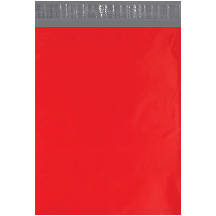 Professional red poly mailers combine eye-catching color with industrial durability. Each 12x15.5" self-seal mailing bag features 2.5 mil polyethylene construction with puncture, water, and tear resistance. Sold by the case of 100‚trusted by e-commerce brands for secure product presentation.