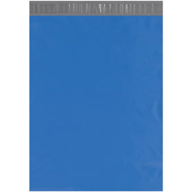 Professional-grade blue poly mailers with self-seal closure and silver interior lining. 19" x 14.5" size, 2.5 mil puncture-resistant polyethylene protects products from moisture, tears, and tampering. Ships in convenient case of 100.