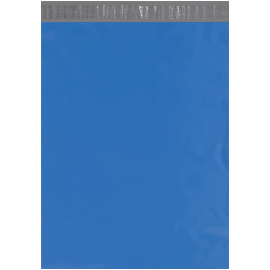 Professional-grade blue poly mailers with self-seal closure and silver interior lining. 19" x 14.5" size, 2.5 mil puncture-resistant polyethylene protects products from moisture, tears, and tampering. Ships in convenient case of 100.