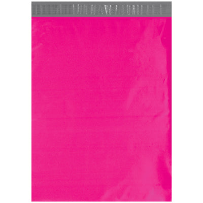 Stand out with vibrant pink self-seal poly mailers that protect products and impress customers. Each 14.5x19" mailer features 2.5 mil polyethylene construction with puncture, water, and tear resistance. Ships as a case of 100 ready to use.