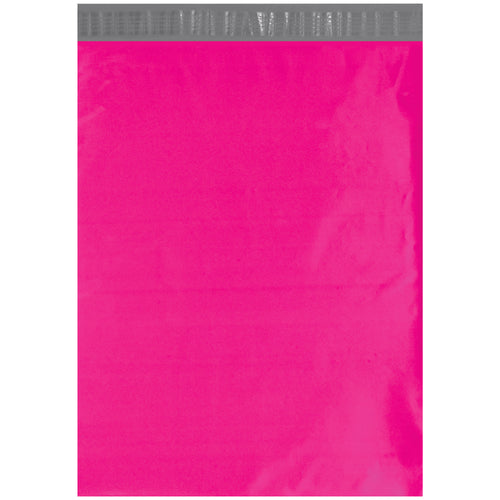 Stand out with vibrant pink self-seal poly mailers that protect products and impress customers. Each 14.5x19