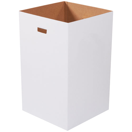 Industrial-grade 40-gallon corrugated trash cans built from 200# ECT-32 singlewall material for superior durability and stacking performance. Self-locking bottom flaps and integrated hand holes enable fast setup and transport. Ships flat in bundles of 10‚maximize warehouse space and minimize freight costs.