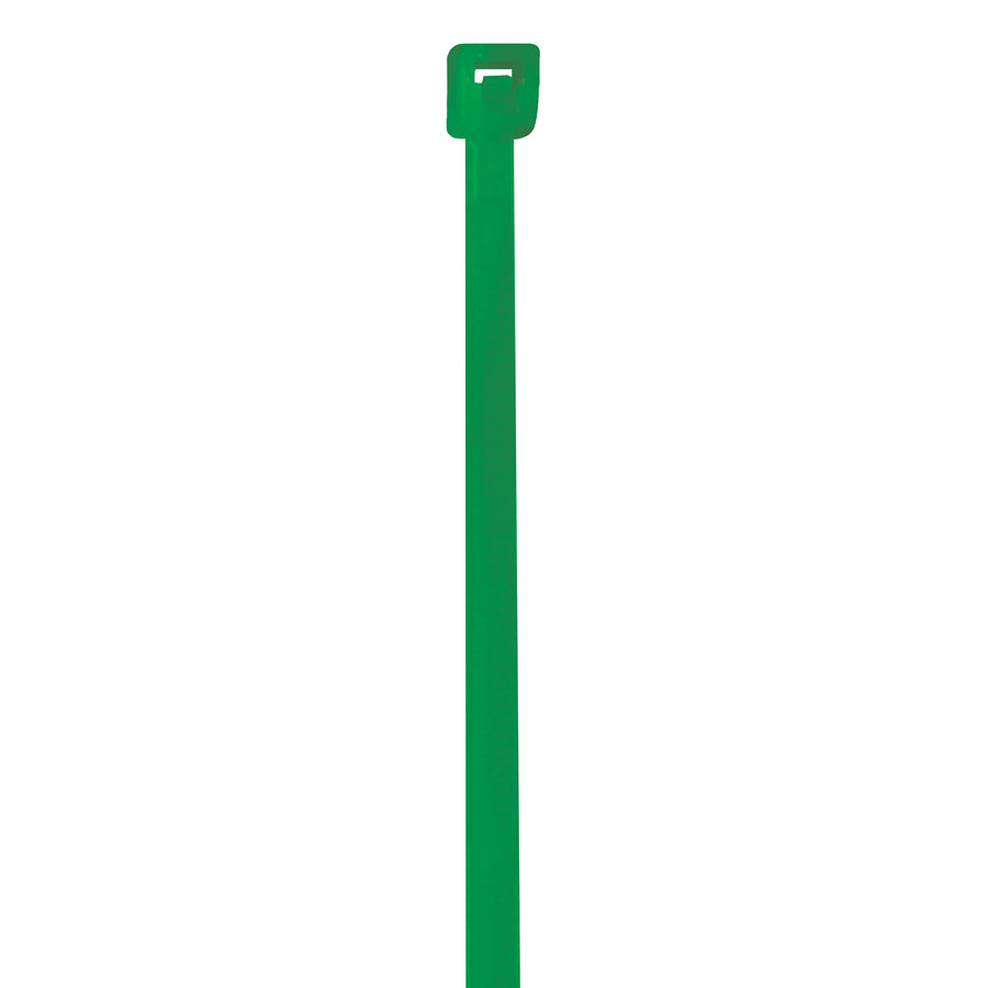 Industrial-grade 4" green cable ties engineered with 18lb nylon construction to lock tight and prevent loosening during shipping and storage. Ideal for color-coded packaging, bundling, and product organization. Sold by the case of 1,000 ties for maximum value.