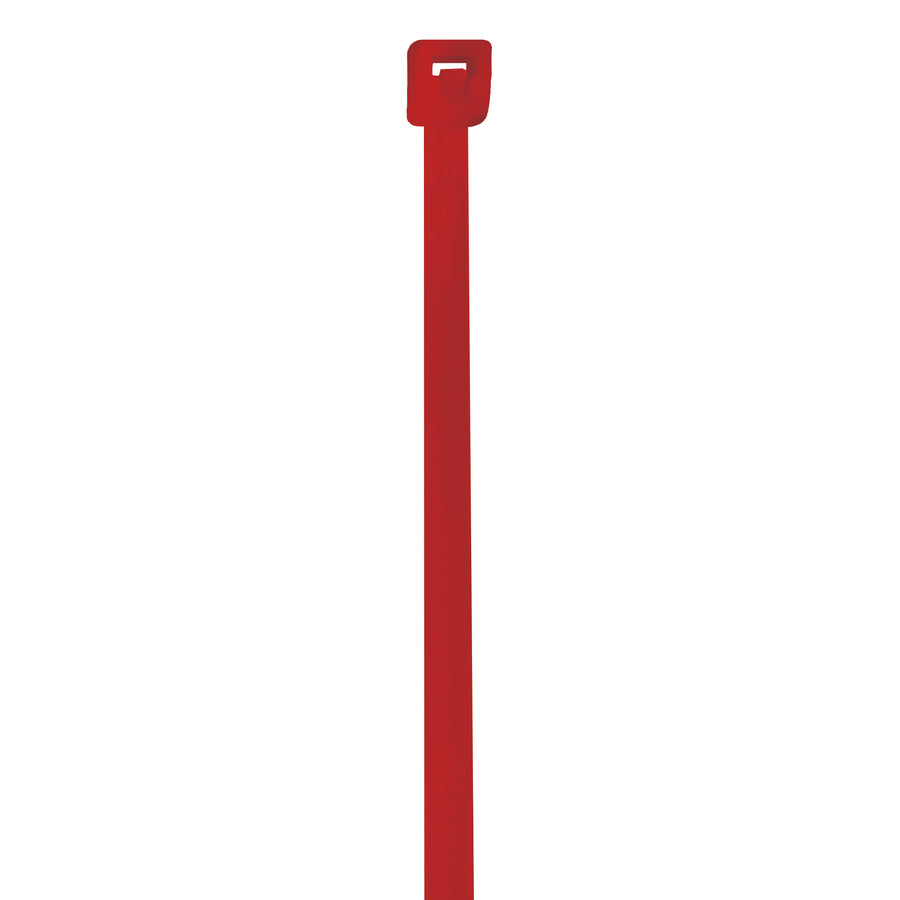 Heavy-duty 4" red cable ties engineered to stay locked in place–zero slip, zero failure risk. 18# nylon material delivers durability for demanding packaging, bundling, and shipping applications. Sold as a full case of 1000 ties for cost-effective bulk ordering.