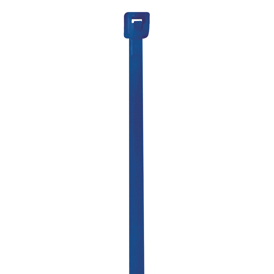 Heavy-duty 4" blue cable ties engineered to lock tight and never loosen. Made from 18lb nylon material, these colored bundling ties deliver reliable tamperproof performance for shipping, storage, and packaging applications. Sold by the case–1000 ties per order.