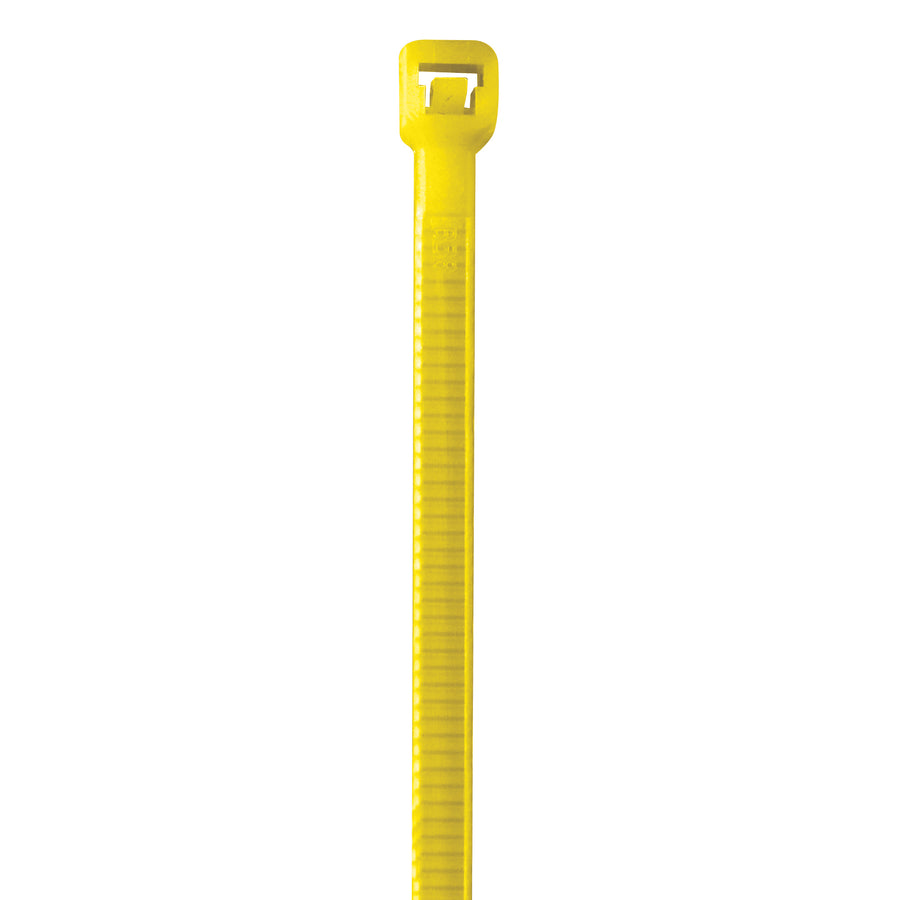 Industrial-grade 5.5" yellow cable ties engineered with 40# nylon for permanent, lock-tight bundling that won't slip or loosen during transit. High-visibility yellow color improves warehouse organization and inventory tracking. Sold as a case of 1000 ties‚the cost-efficient choice for bulk shipping, storage, and packaging operations.
