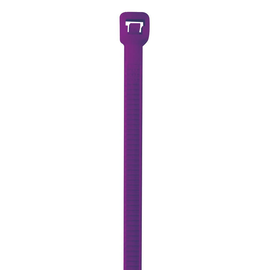 Heavy-duty 8" purple cable ties with 40lb nylon construction deliver a lock-tight hold that won't move or loosen during transit or storage. Each case contains 1,000 ties, making them ideal for high-volume industrial packaging, bundling, and shipping operations. Color-coded design simplifies inventory management and organization across your warehouse.