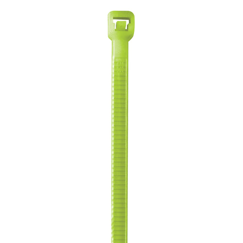 Lock-tight fluorescent green cable ties that won't move or loosen under pressure. 8