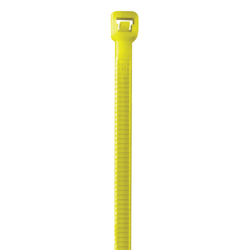 Lock-tight fluorescent yellow cable ties that won't move or loosen under stress. 8