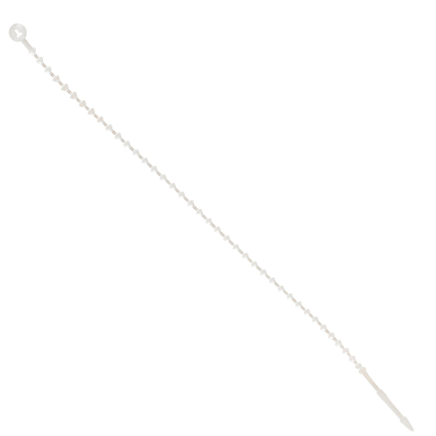 Tag and bundle parts instantly without a tool‚simply thread our 11" natural nylon beaded releasable security ties to your desired size. Ships as a case of 1000 ties, delivering cost-efficient, compliant packaging for high-volume operations.