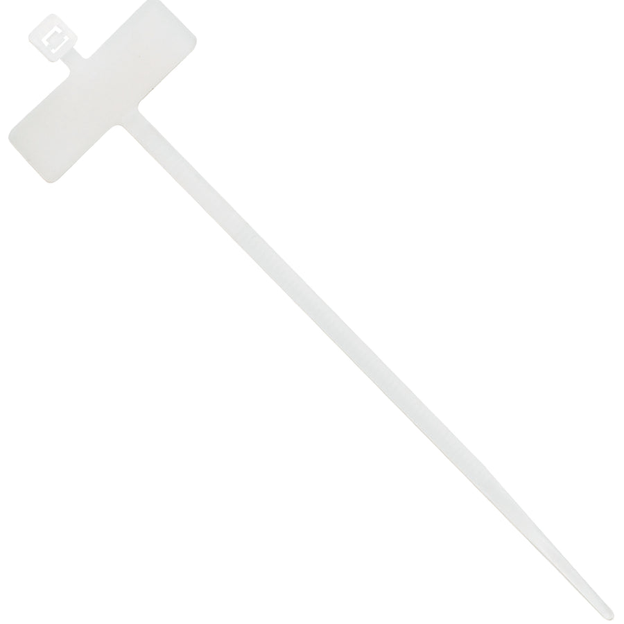 Industrial-grade 4" identification cable ties engineered for reliable bundling and item tracking. Natural nylon construction with 50 lb tensile strength and self-locking seal design. Clear, writable surface for legible labeling. Sold by the case of 1,000 ties.