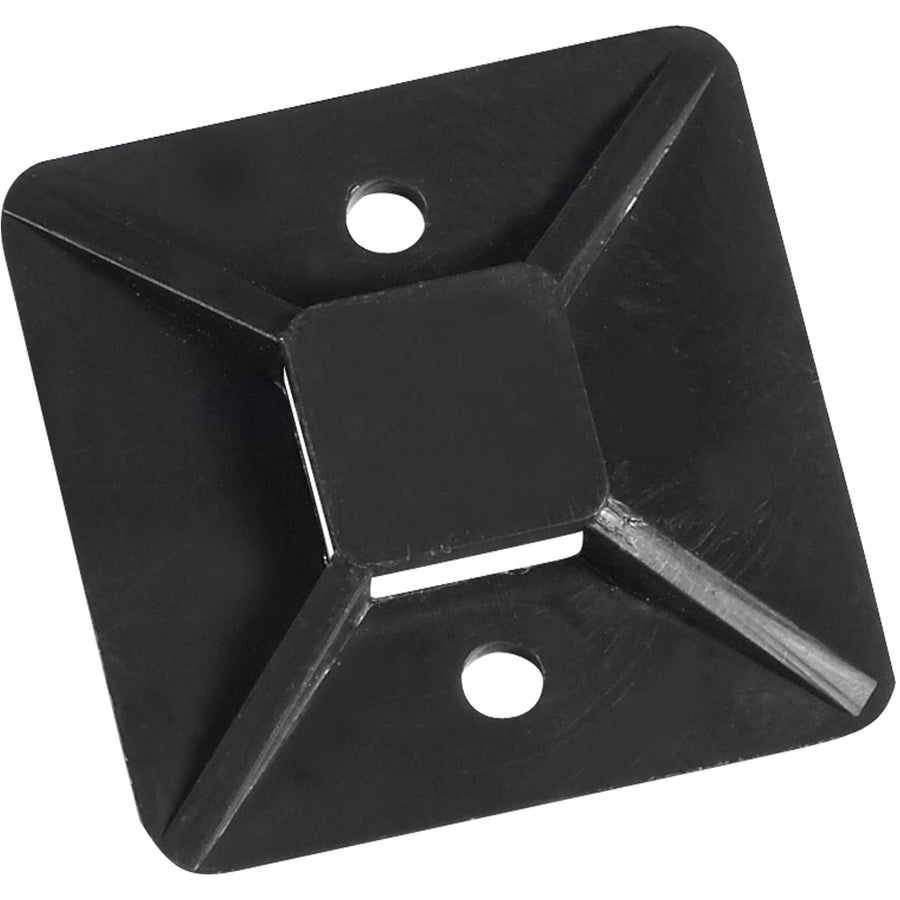 Heavy-duty 3/4" black cable tie mounts hold up to 40 lbs and adhere securely to metal, plastic, glass, and painted surfaces. No drilling or fasteners required–install in seconds on walls, ceilings, desks, and floors. Case of 100 units delivers cost-effective cable management for industrial facilities.