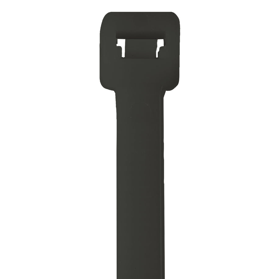 Professional-grade 40" black UV cable ties rated 175lb for maximum holding power in outdoor environments. UV stabilized nylon construction withstands continuous sun exposure without degradation. Sold as a case of 100 ties for cost-effective bulk bundling, storage, and secure cable management.