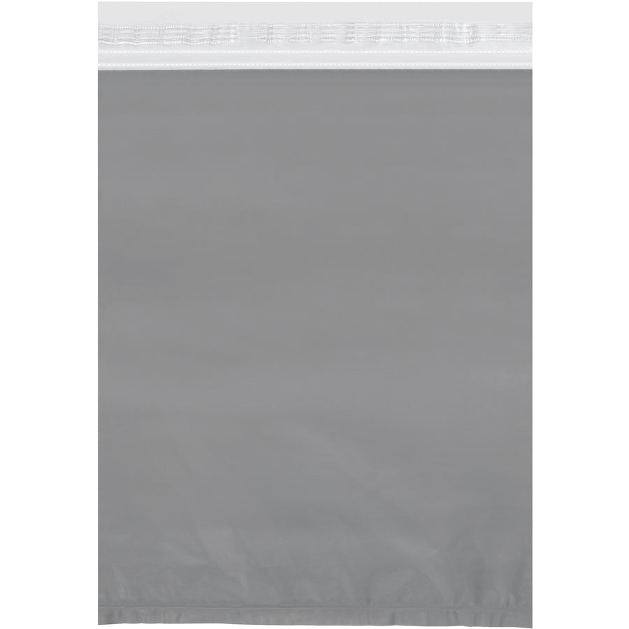 Display-ready 14x17" clear view poly mailers with professional opaque back for addresses. Self-seal closure with double perforations for quick, secure sealing. 2.5 mil tear-resistant polyethylene protects contents in 100-count cases.