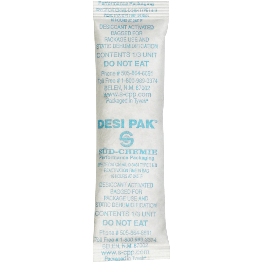 Protect high-value shipments with premium Tyvek® clay desiccants–activated clay filling absorbs moisture at 20-80% relative humidity with zero product contact risk. Each 1x3.5x0.25" packet shields up to 0.28 cubic feet; case of 700 units ensures consistent corrosion and moisture protection across your entire operation.