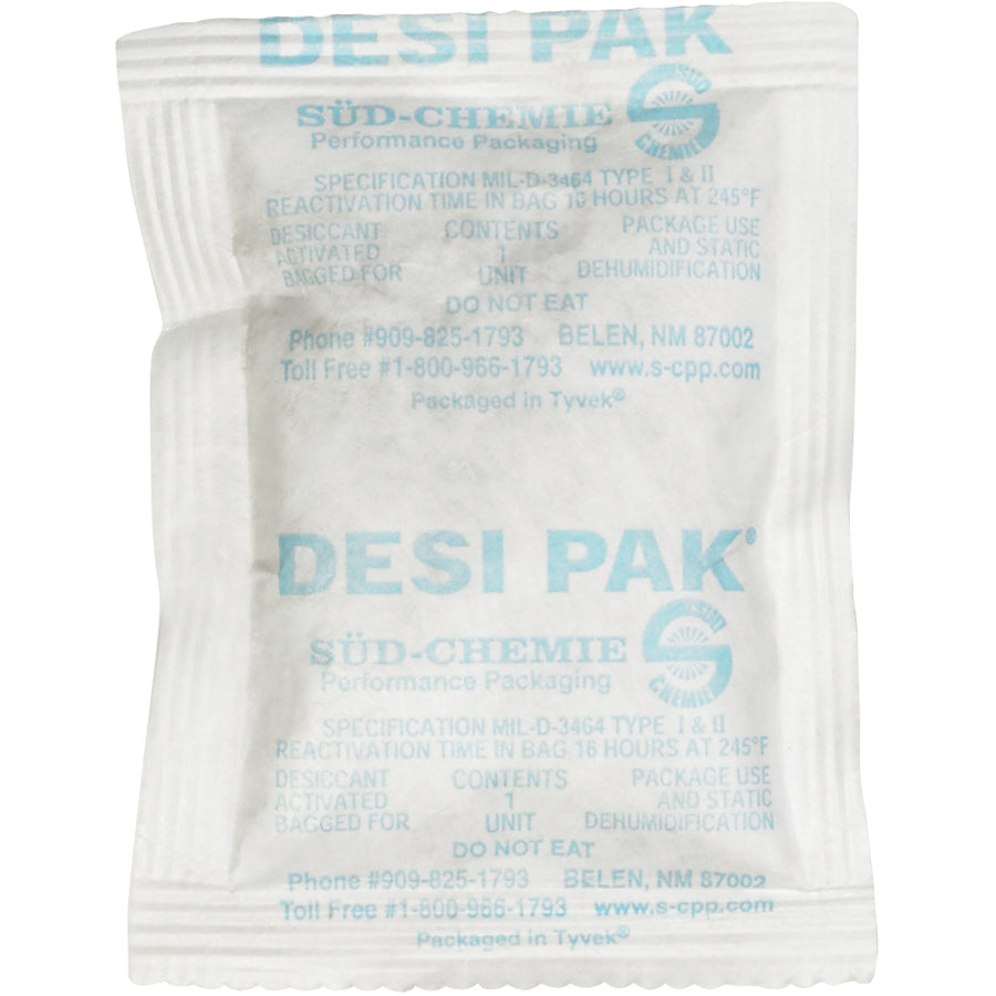Protect sensitive products from moisture and corrosion damage with these 3" x 4" Tyvek¬Æ clay desiccants. Each case contains 300 bags of activated clay that absorb moisture at 20-80% relative humidity, ideal for pharmaceuticals, electronics, food, and diagnostics during storage and transport.