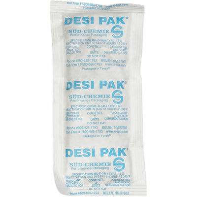 Protect your shipments from moisture and corrosion with these 3" x 6" Tyvek¬Æ clay desiccant packets. Each case contains 150 bags of activated clay desiccant filling rated for 1.67 cubic feet of protection, making them ideal for pharmaceuticals, nutraceuticals, diagnostics, electronics, and food products. FDA-compliant and engineered for high moisture absorption across 20-80% relative humidity conditions.
